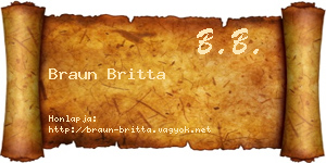 Braun Britta névjegykártya